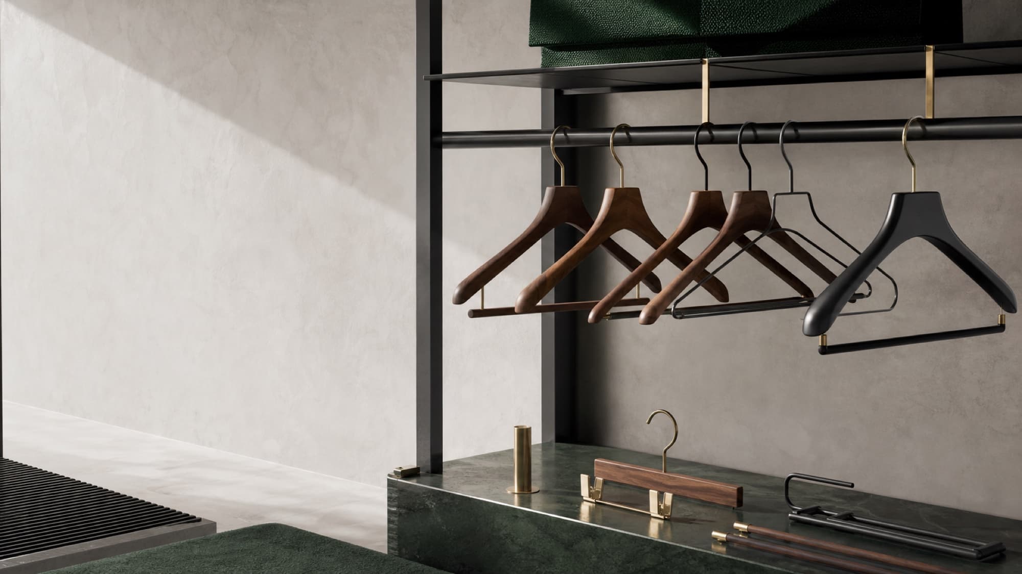 Conceptual premium hanger showroom
